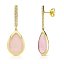 Pendientes de oro amarillo 18k con piedra rosa opaca